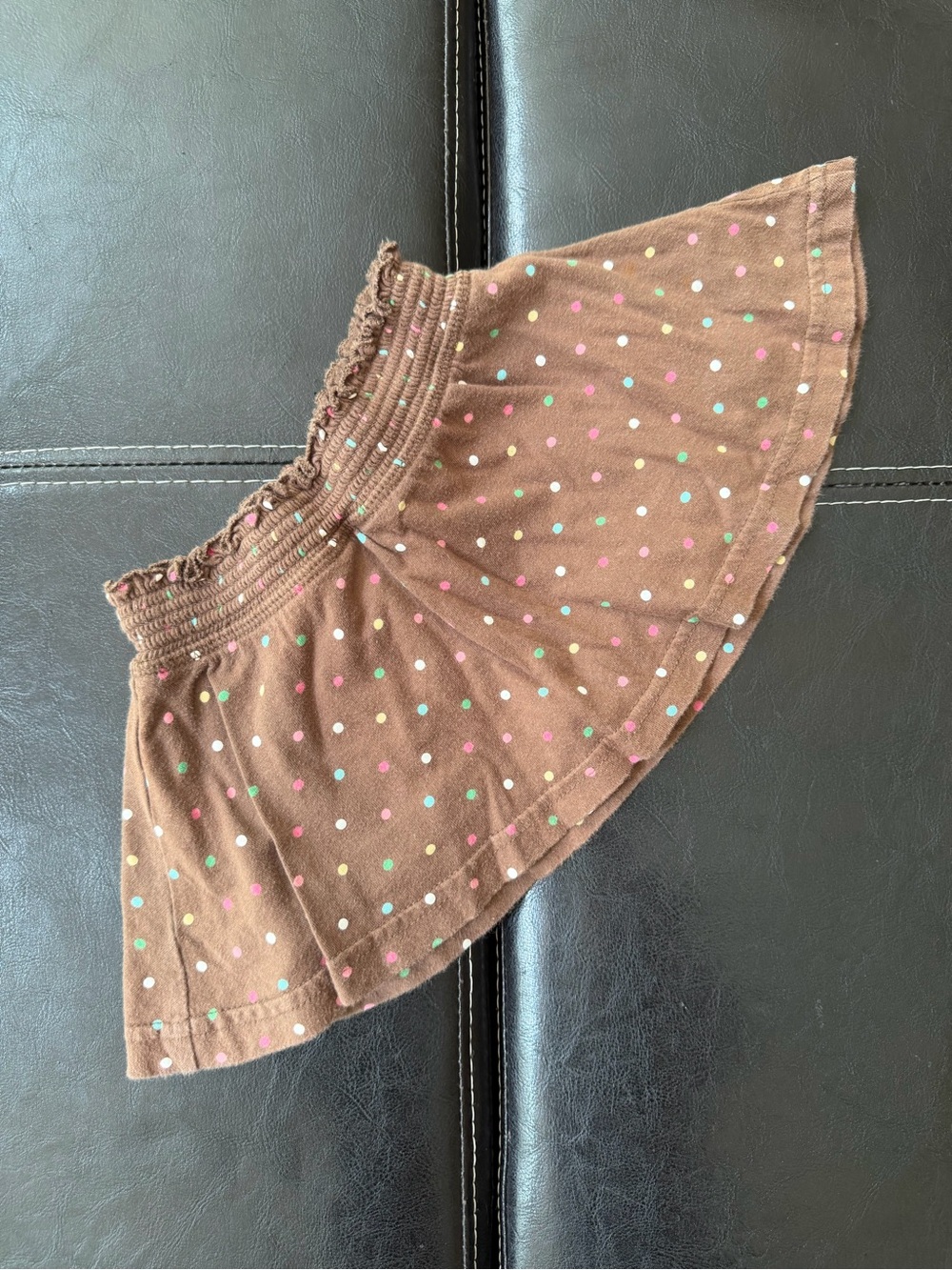 Jumping Beans - Brown Polka Dot Skort with Pastel Dots